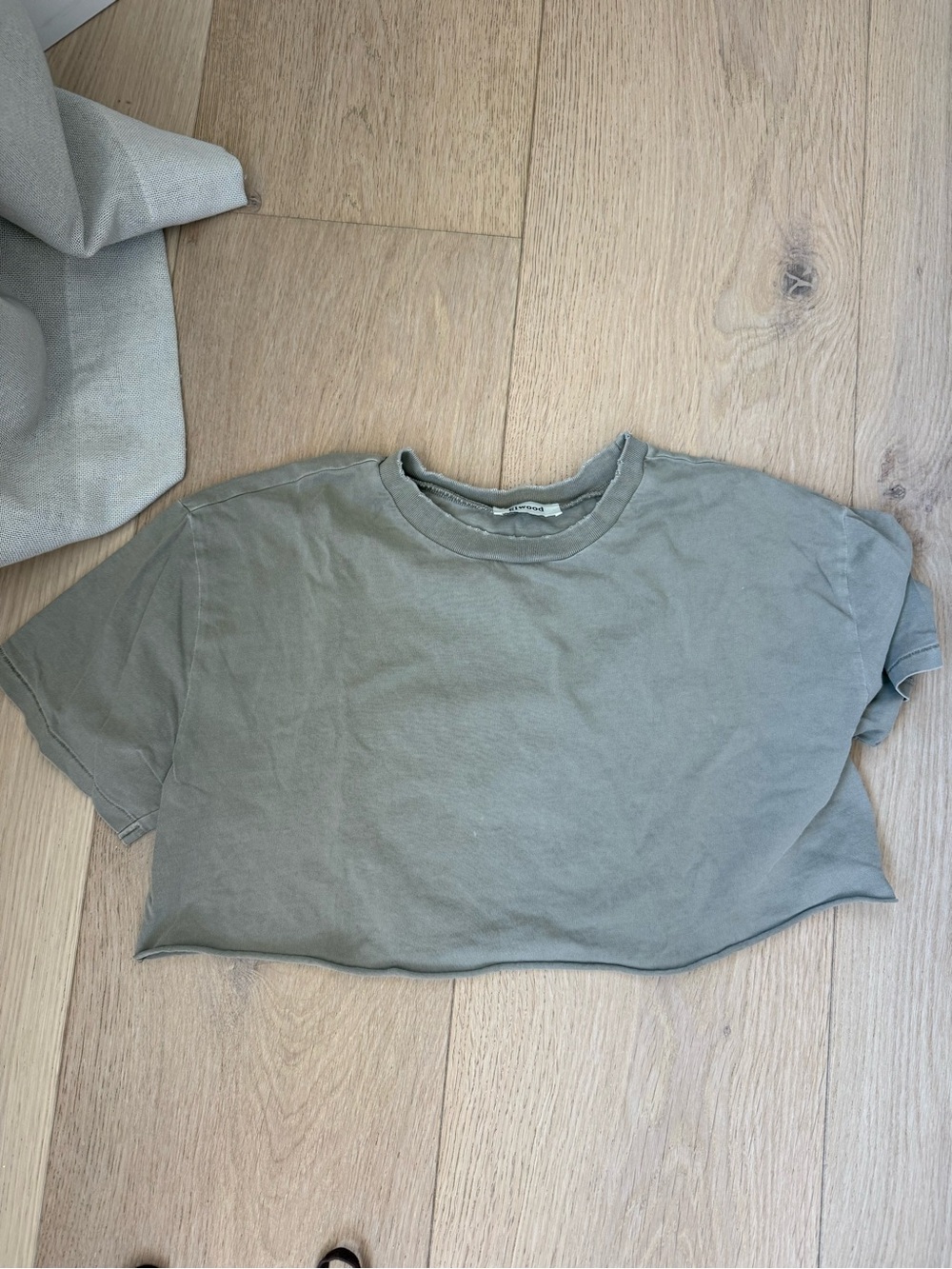 Elwood Cropped Crewneck Tee - greige